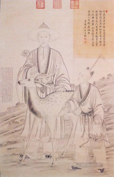  Emperor Painting - Qianlong Emperor Collecting Lingzhi Lang shining old China ink Giuseppe Castiglione